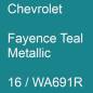 Preview: Chevrolet, Fayence Teal Metallic, 16 / WA691R.